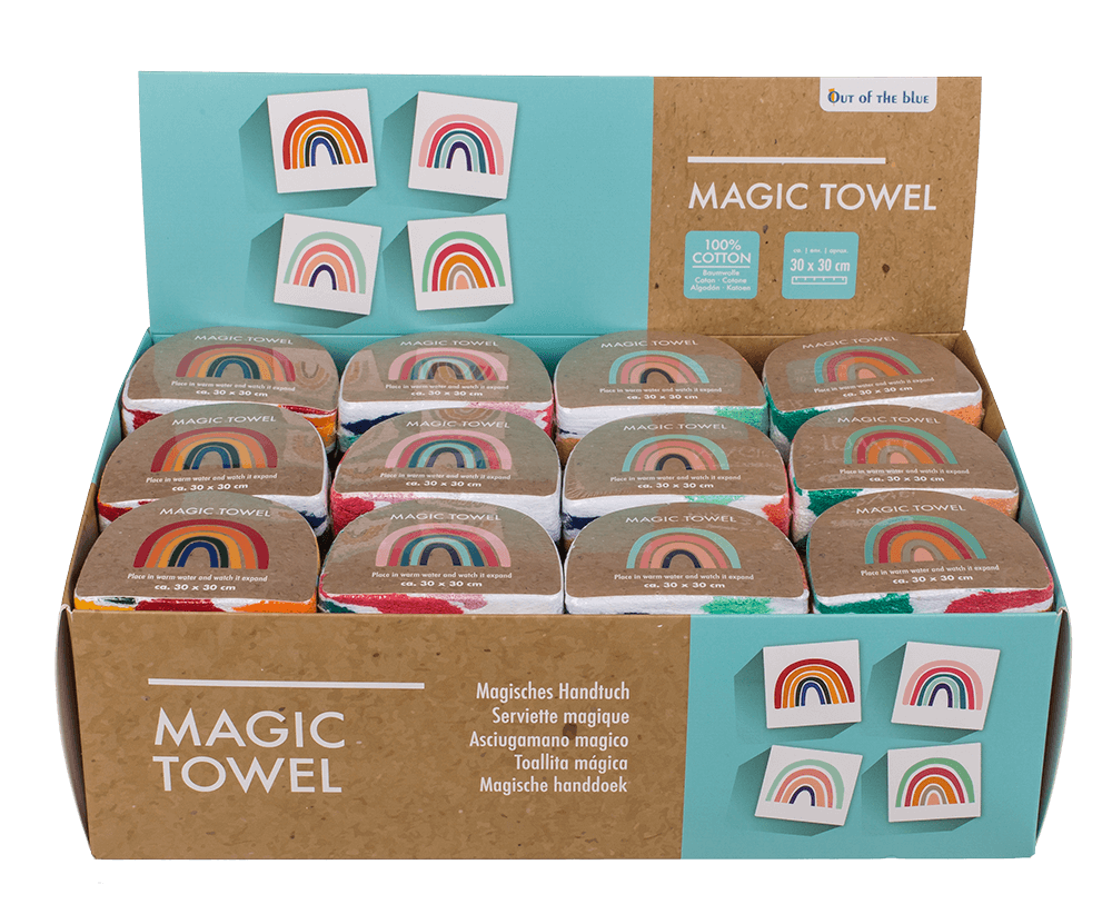 Magic cotton towel, rainbow,