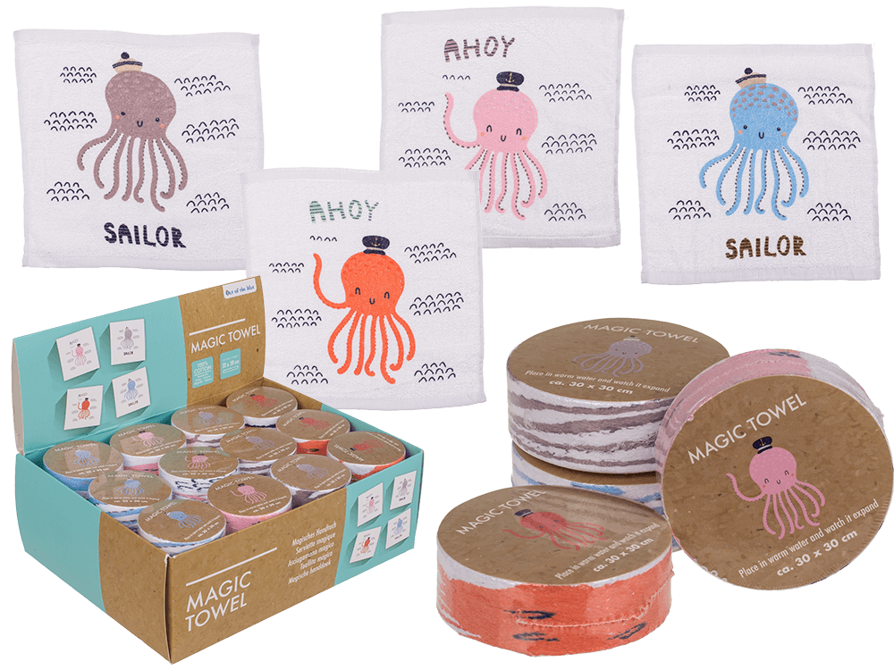 Magic cotton towel, octopus,