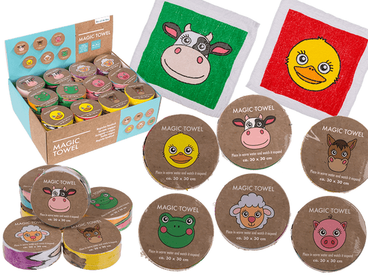 Magic cotton towel, Farm Animals,