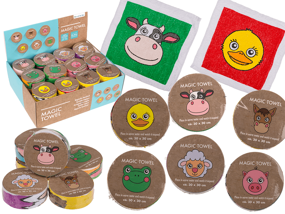 Magic cotton towel, Farm Animals,