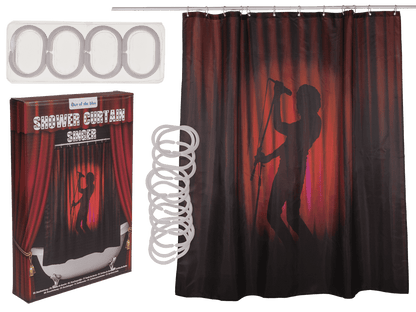 Shower curtain, singer silhouette, 180 x 180 cm,