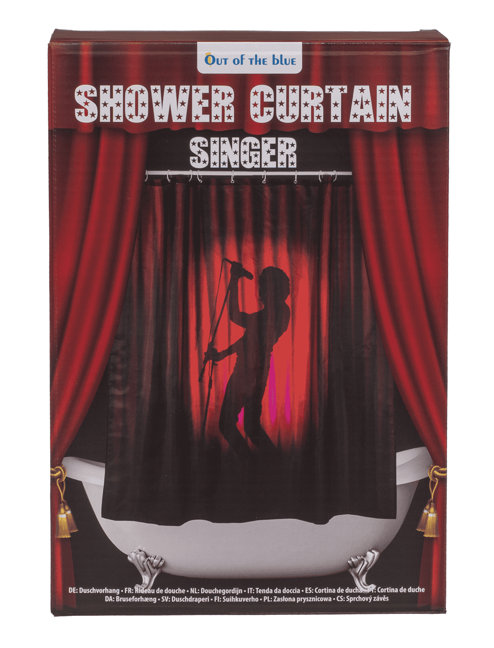 Shower curtain, singer silhouette, 180 x 180 cm,