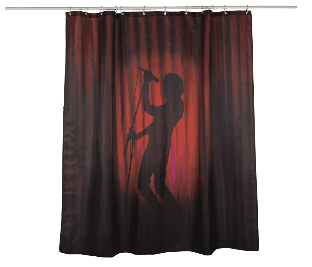 Shower curtain, singer silhouette, 180 x 180 cm,