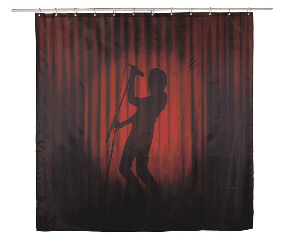 Shower curtain, singer silhouette, 180 x 180 cm,
