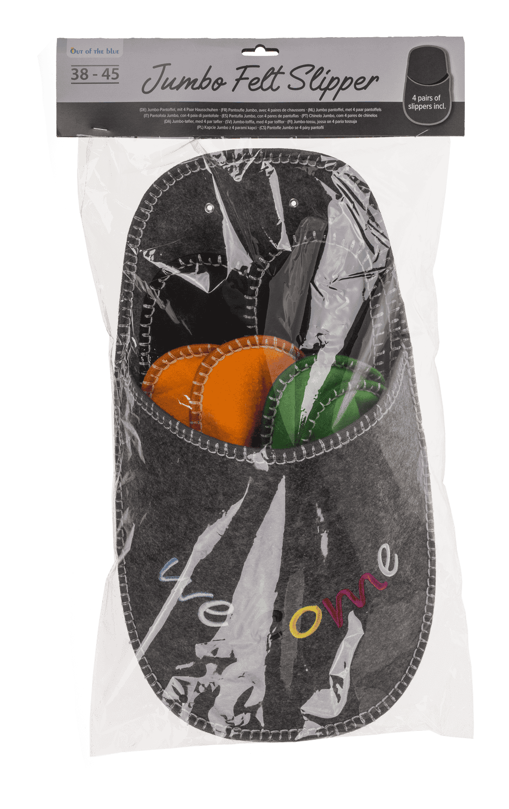 Jumbo felt slipper, Welcome,