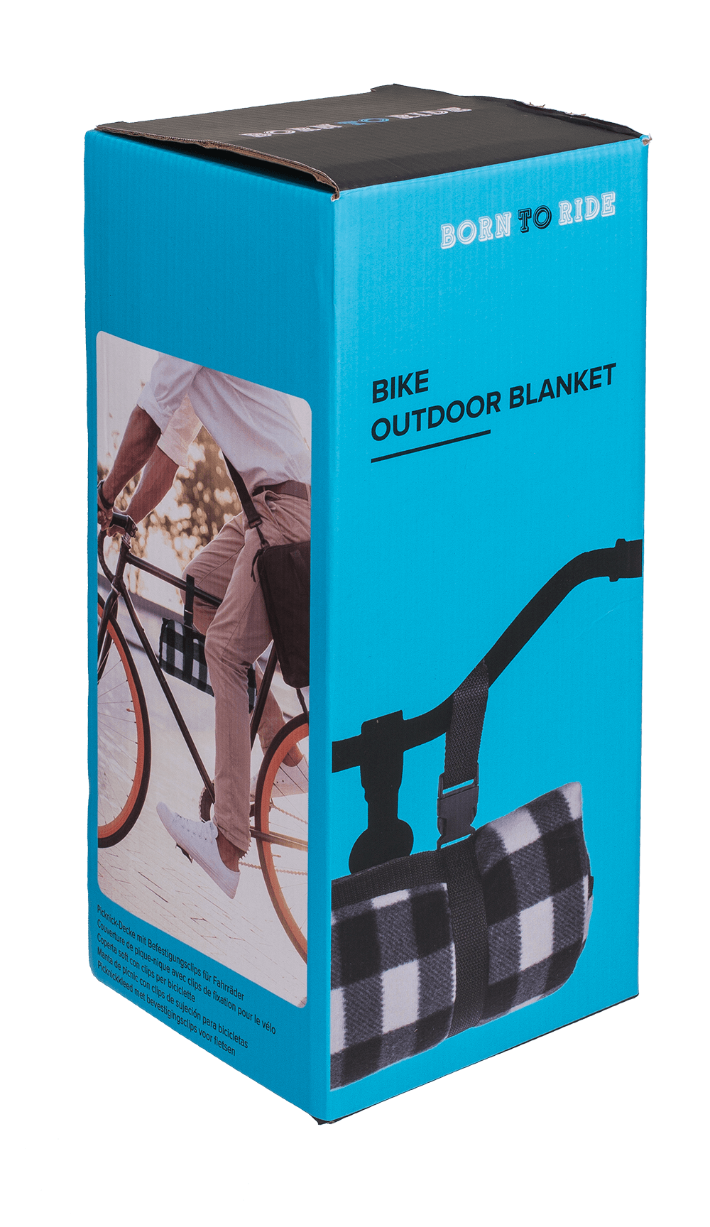 Outdoor blanket with fixing clips for bicycles,