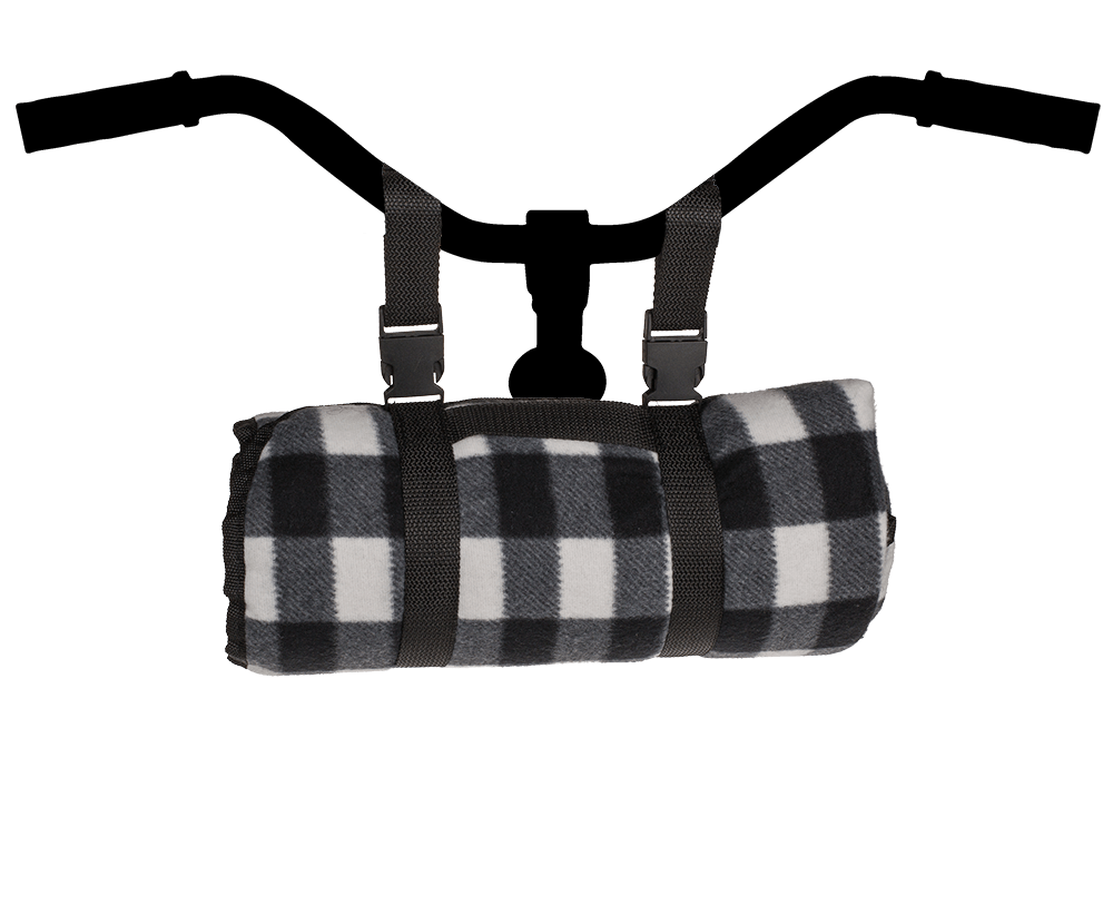 Outdoor blanket with fixing clips for bicycles,