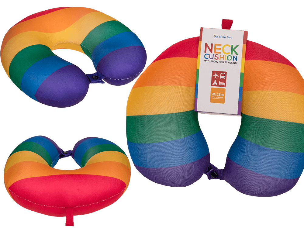 Neck cushion with micro pellet filling, Rainbow,