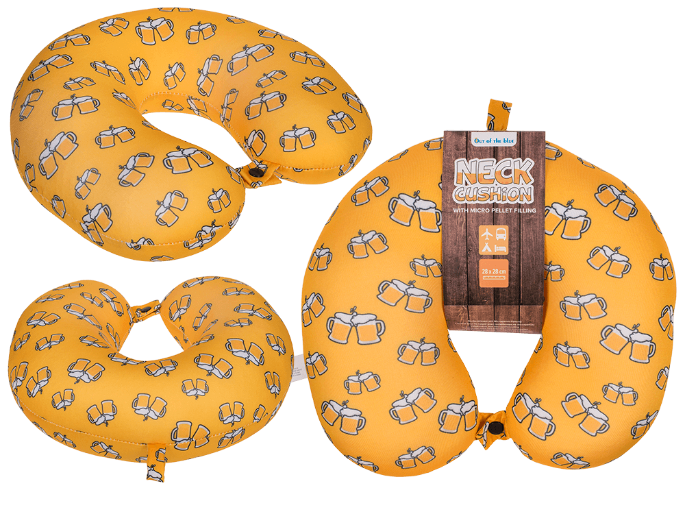 Neck cushion with micro pellet filling, Beer,