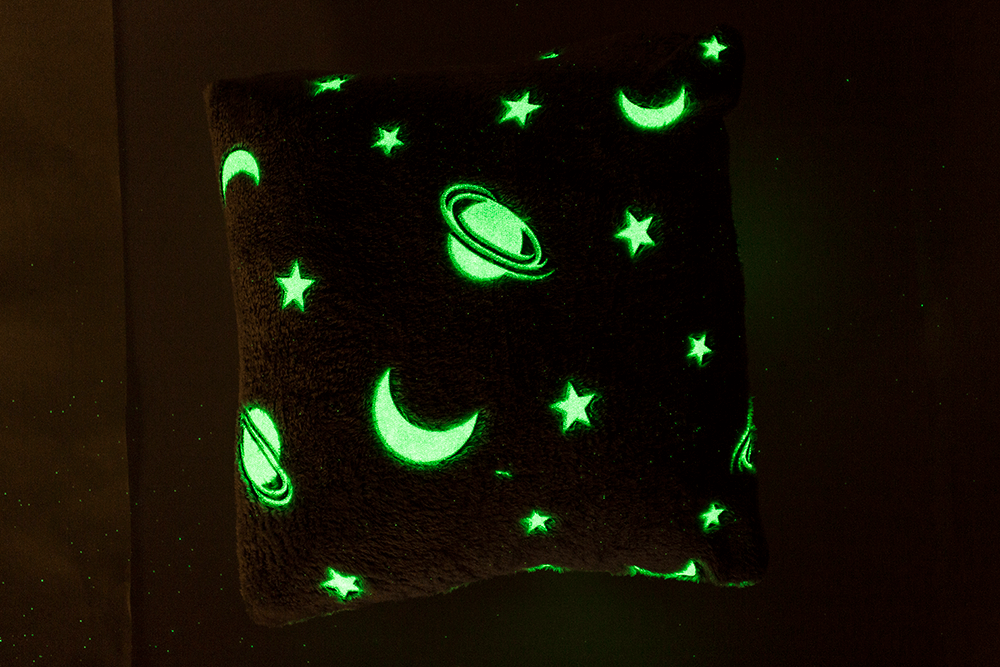 Plush cushion, planets,