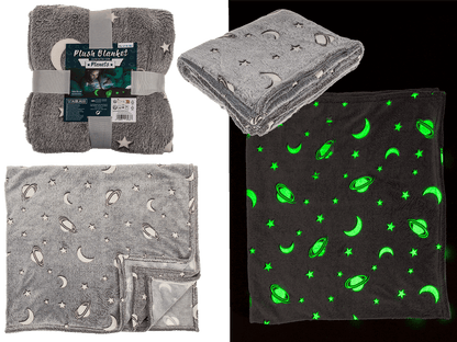 Plush blanket, planets,