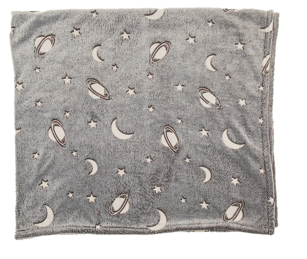 Plush blanket, planets,