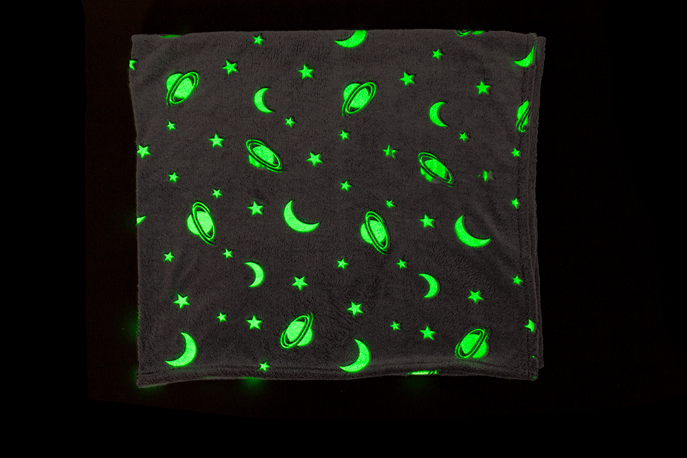Plush blanket, planets,