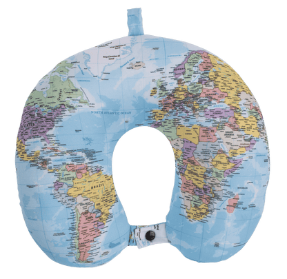 Neck cushion with micro pellet filling, World Map,