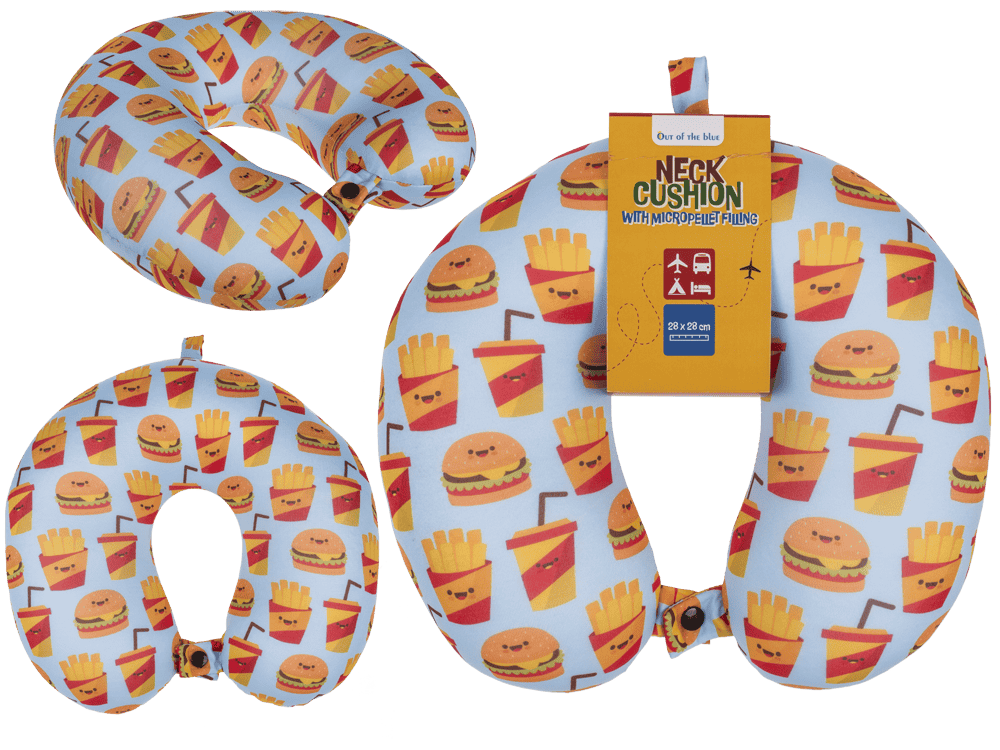 Neck cushion with micro pellet filling, Fast Food,