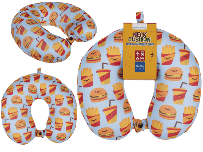 Neck cushion with micro pellet filling, Fast Food,