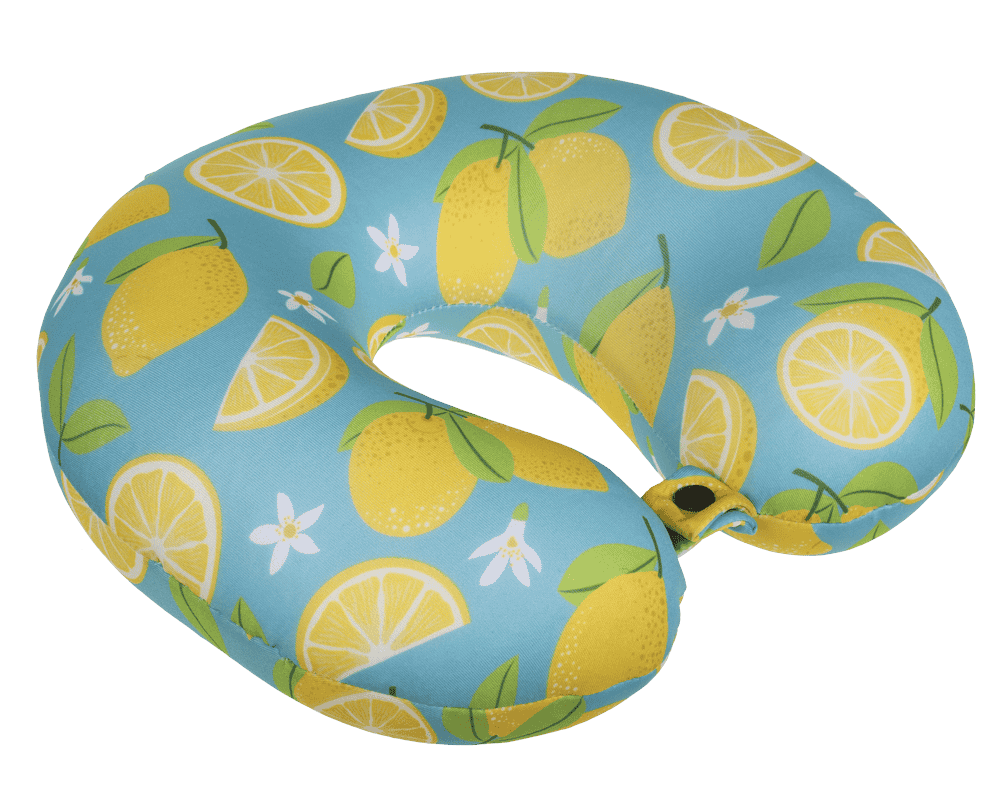 Neck cushion with micro pellet filling, Lemons,