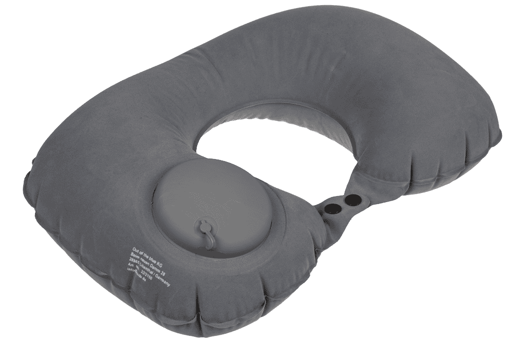 Inflatable neck cushion, with pump,