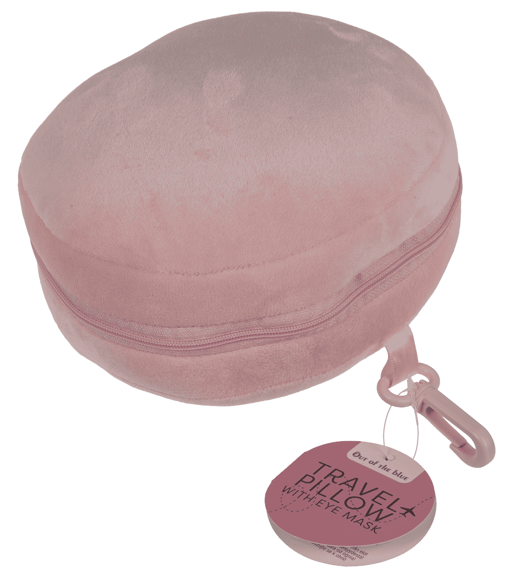 Plush travel pillow with eye mask
