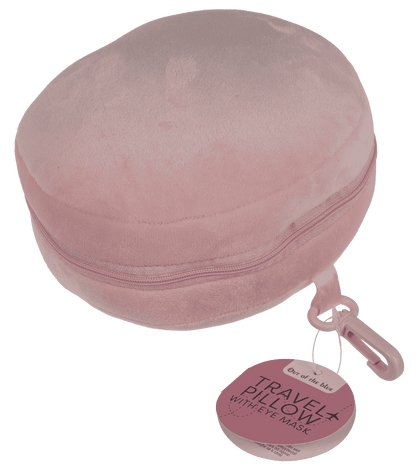 Plush travel pillow with eye mask