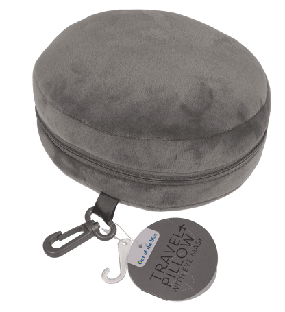 Plush travel pillow with eye mask