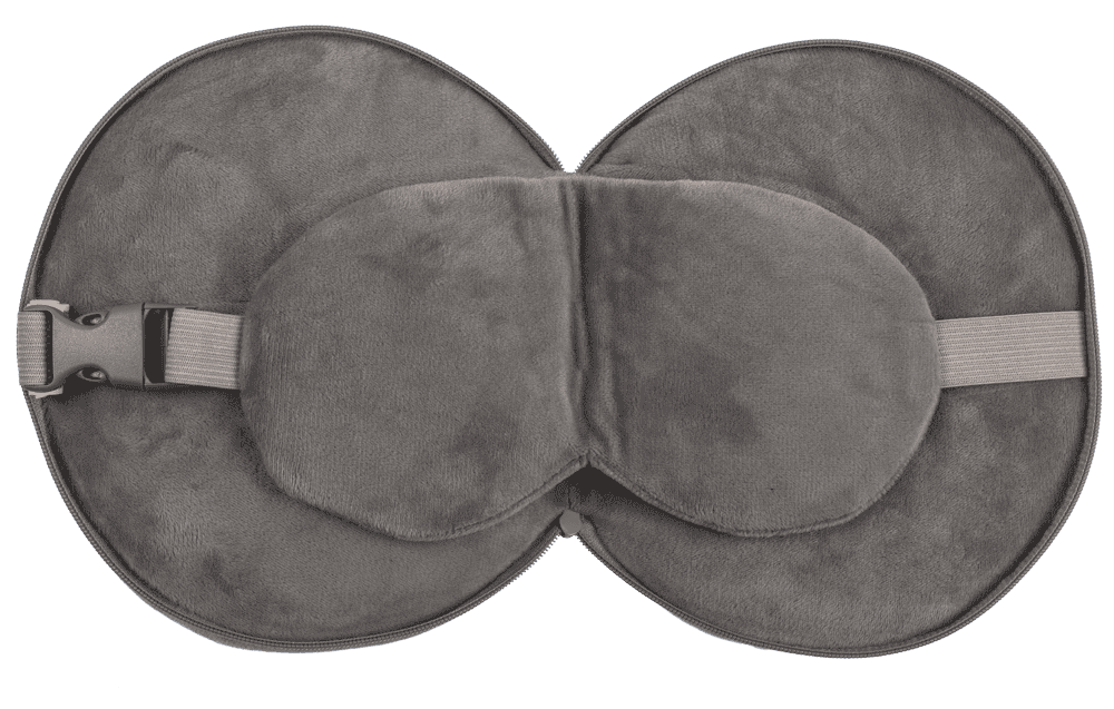 Plush travel pillow with eye mask
