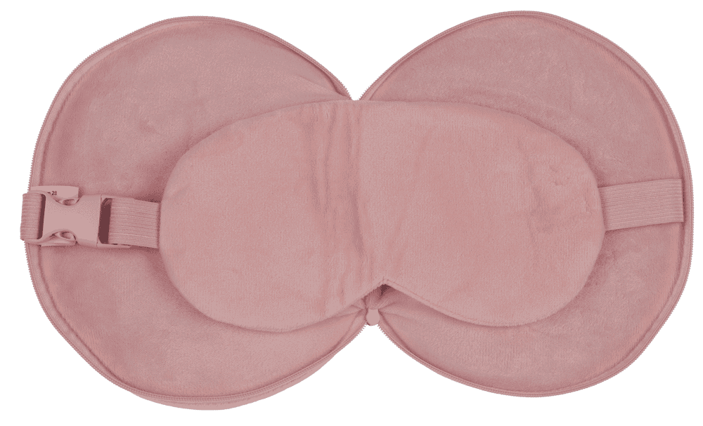 Plush travel pillow with eye mask