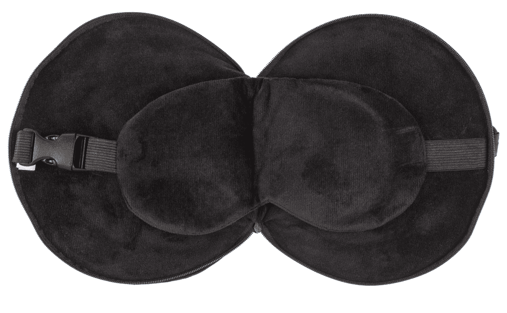 Plush travel pillow with eye mask
