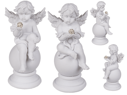 Sitting Polyresin Angel with Crystal Deco on