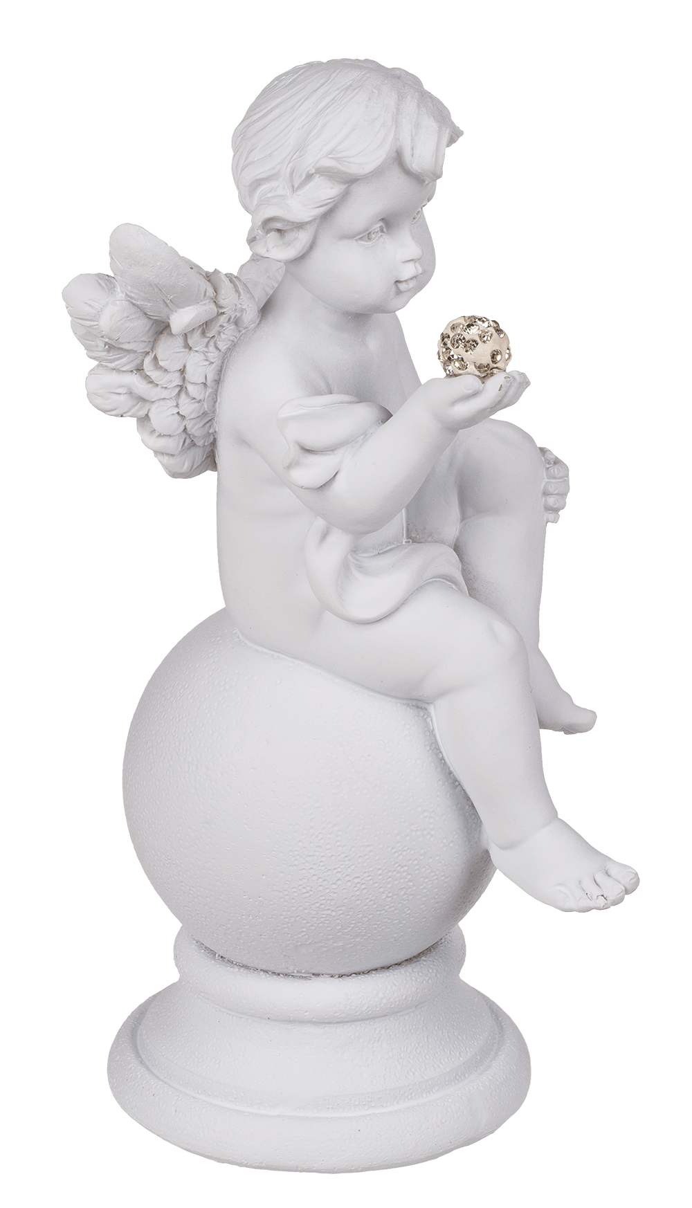Sitting Polyresin Angel with Crystal Deco on