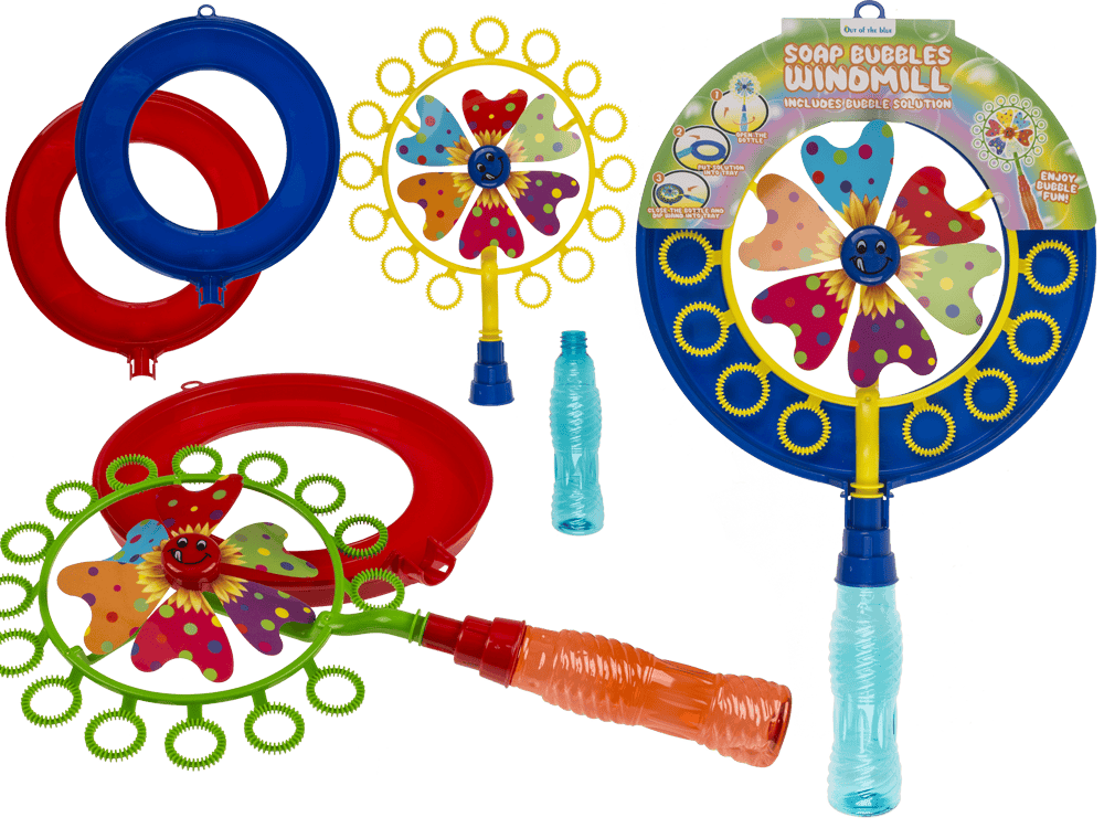 Soap bubbles with windmill, ca. 40 cm,