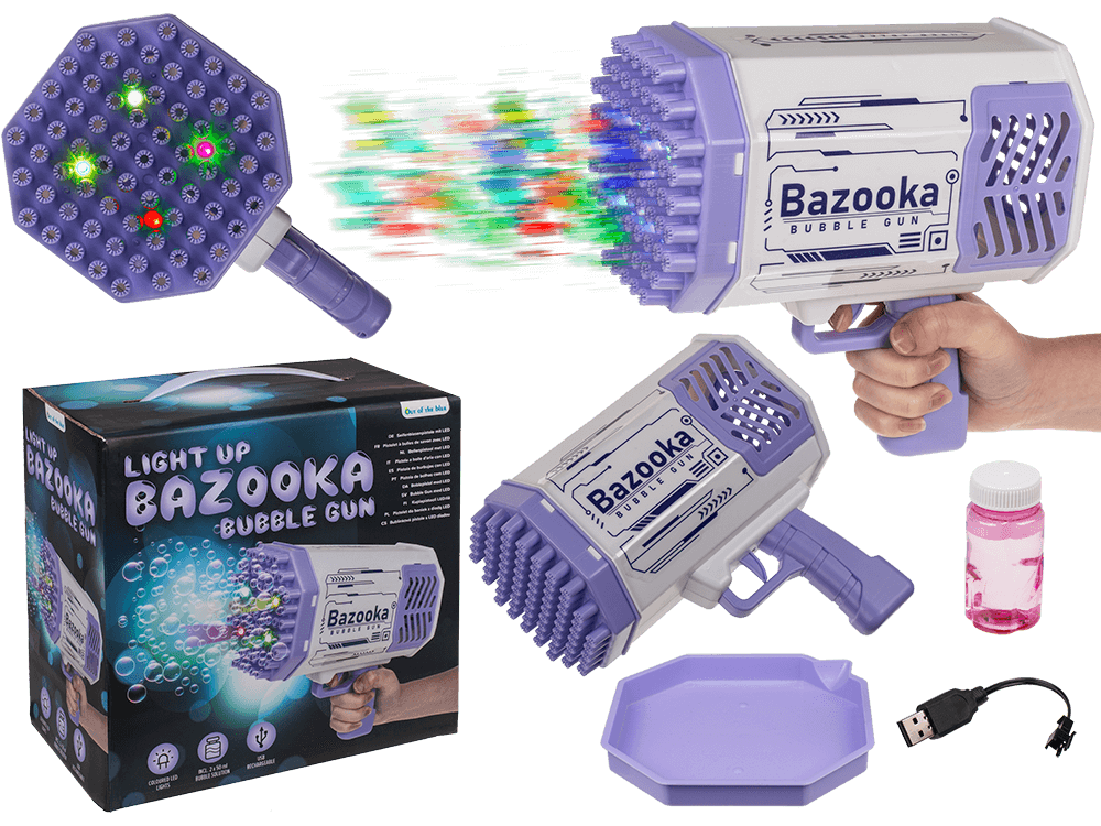 Bubble Gun with LED, Bazooka,
