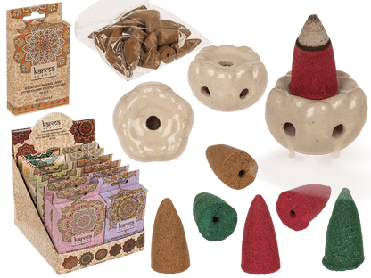 Backflow insence cone, Karma, 6 assorted,