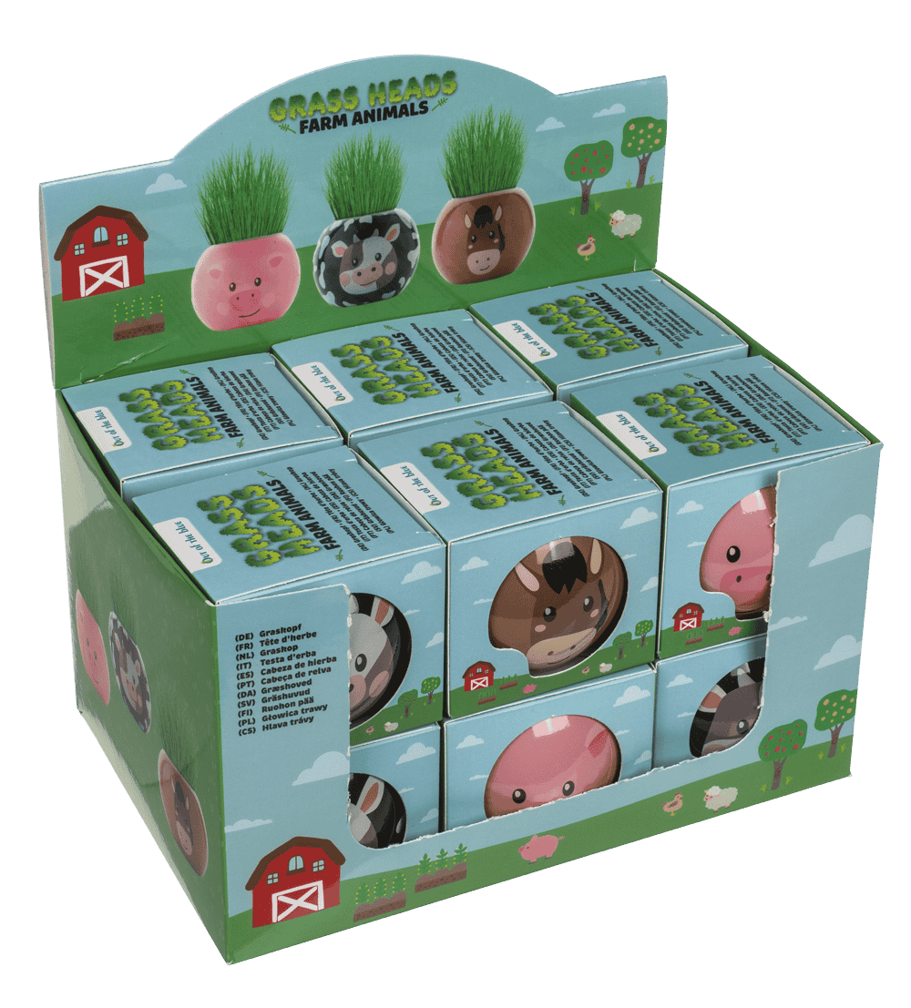 Grass head, farm animals, 6,5 cm,