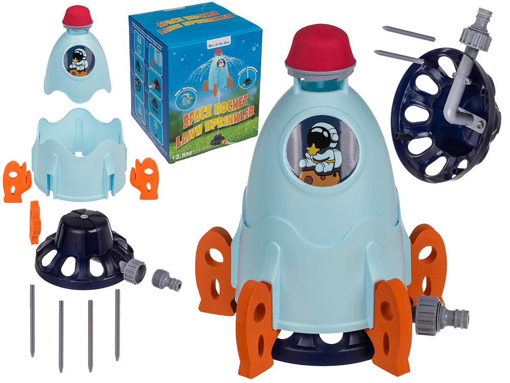Flying Space Rocket Lawn Sprinkler, 33 cm.