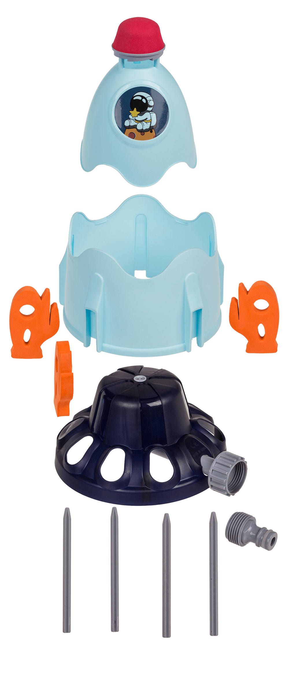 Flying Space Rocket Lawn Sprinkler, 33 cm.