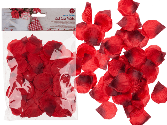 Red rose petals,