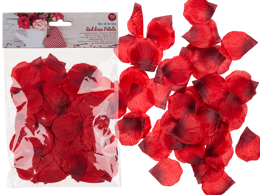 Red rose petals,
