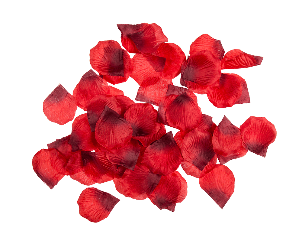 Red rose petals,