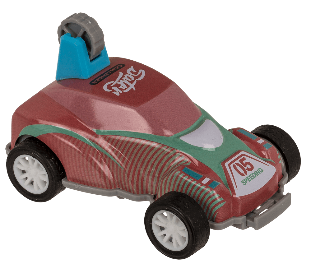 Mini stunt car with pull back, approx. 8 cm,