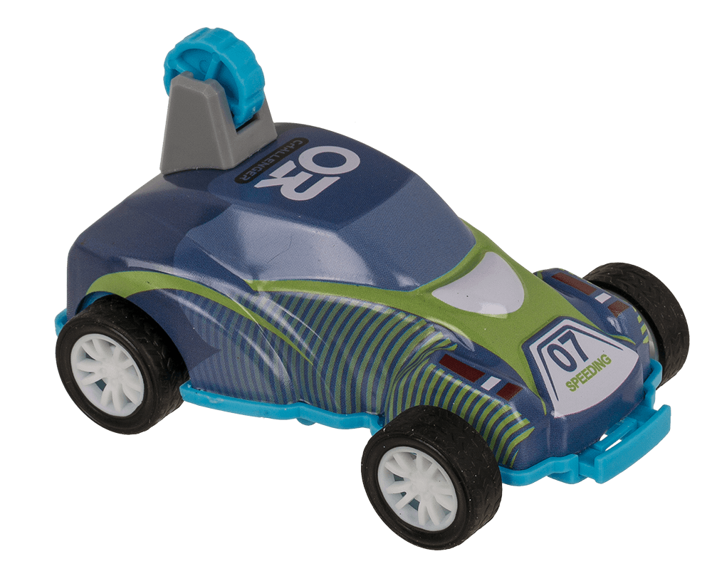 Mini stunt car with pull back, approx. 8 cm,