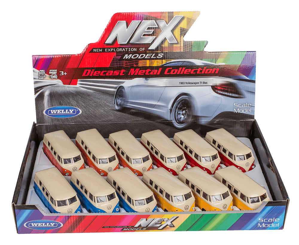 Model car with pull back, VW T1 Bus 1963,