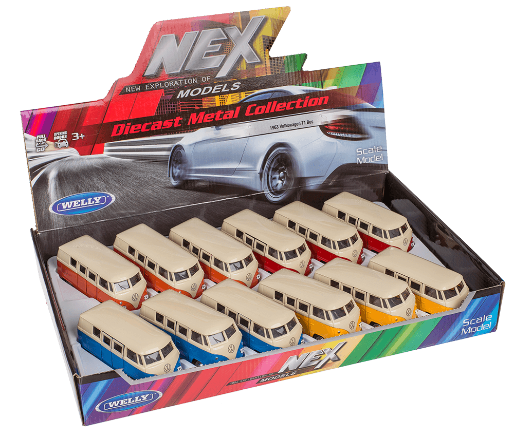 Model car with pull back, VW T1 Bus 1963,