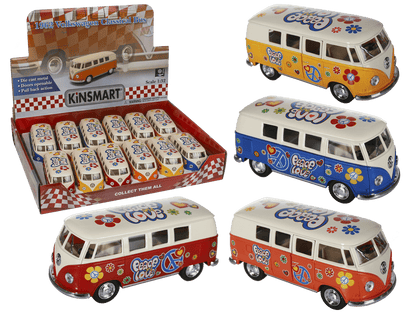 Metal model car with pull back, VW T1 Bus 1962 -,