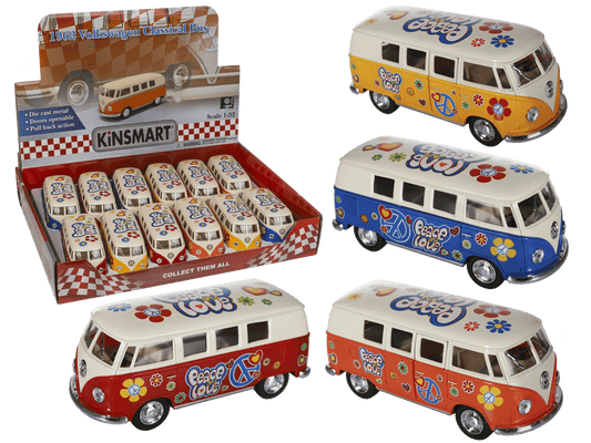 Metal model car with pull back, VW T1 Bus 1962 -,