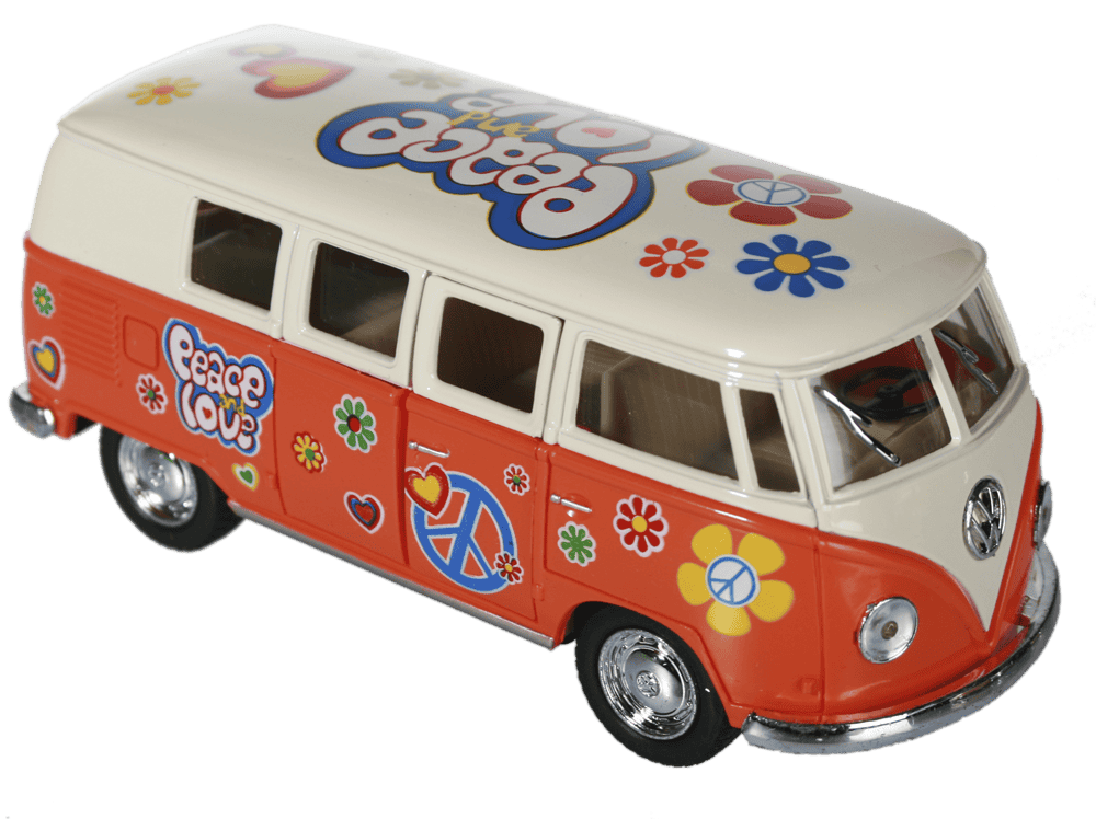 Metal model car with pull back, VW T1 Bus 1962 -,