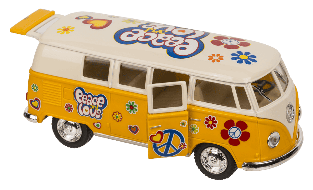 Metal model car with pull back, VW T1 Bus 1962 -,