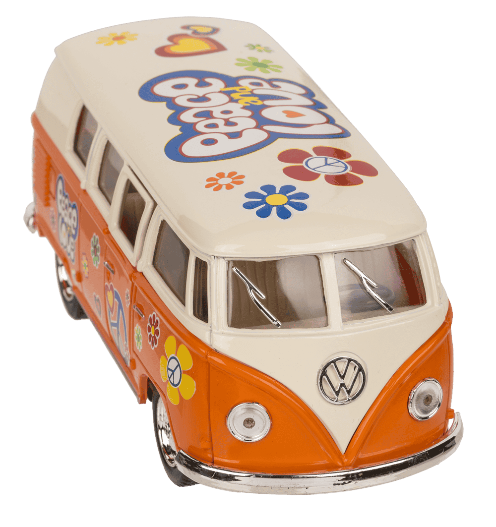 Metal model car with pull back, VW T1 Bus 1962 -,