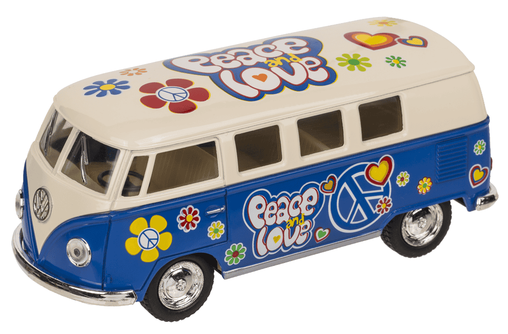 Metal model car with pull back, VW T1 Bus 1962 -,