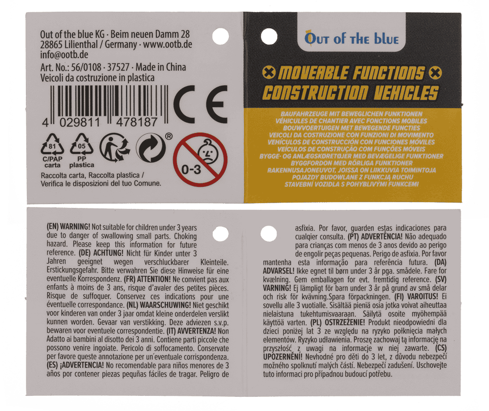 Construction Vehicle, Dumper Truck, approx. 12 cm,